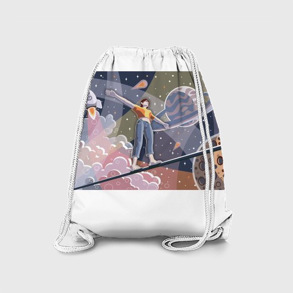 Рюкзак «Космос, девушка, планеты»