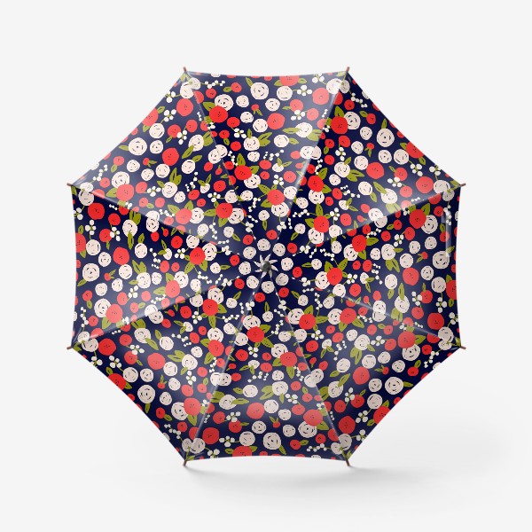 Зонт «цветы на чёрном»