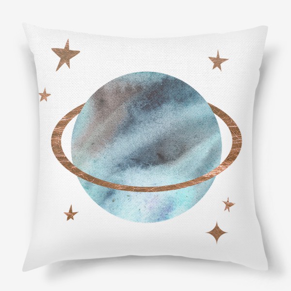 Подушка «Космический принт. Планета из звезды. Подарок для парня, брата, папы, девушки.»