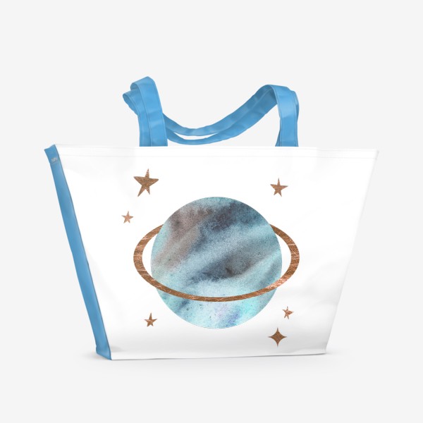 Пляжная сумка «Космический принт. Планета из звезды. Подарок для парня, брата, папы, девушки.»