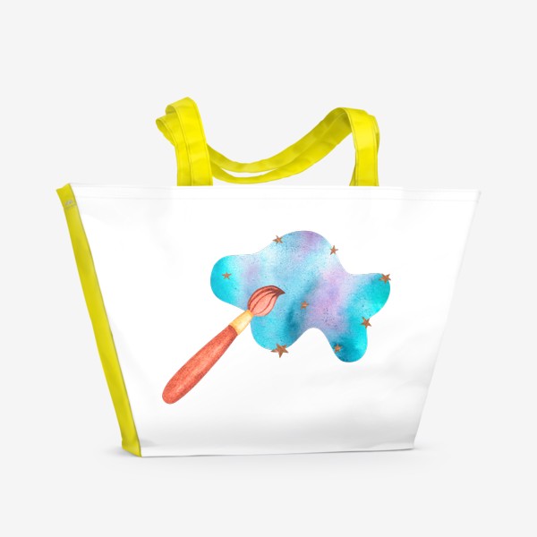 Пляжная сумка &laquo;Нарисуй кисточкой космос. Подарок для творческого человека, художника, художницы. &raquo;