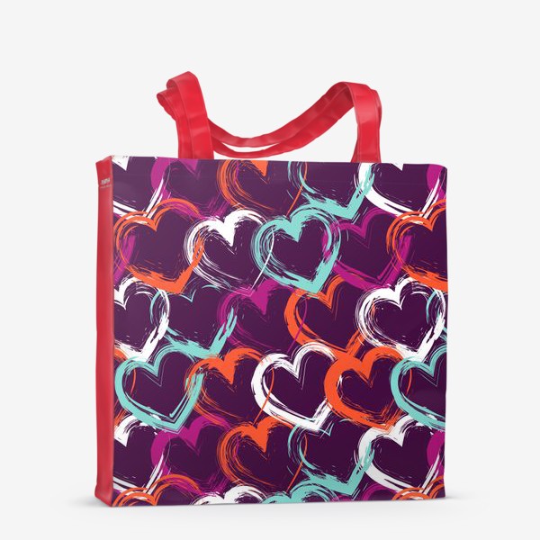 Сумка-шоппер «Цветные сердечки»