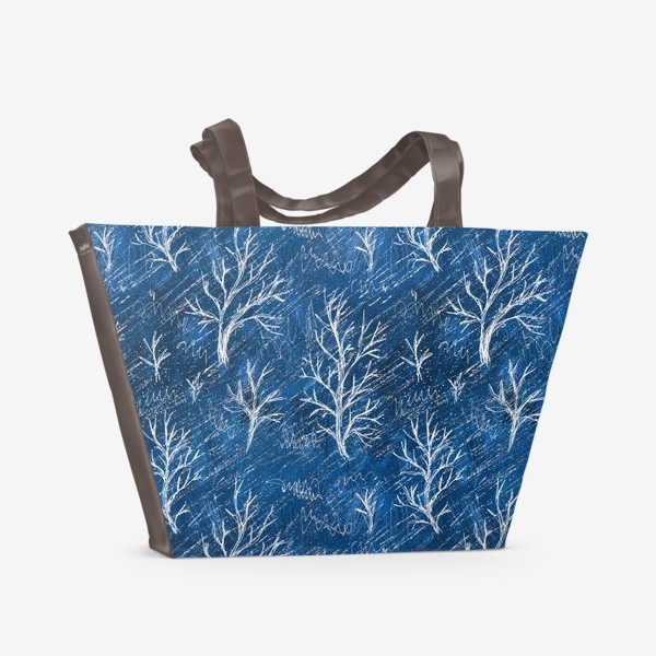 Пляжная сумка «Зимние деревья в снегу»