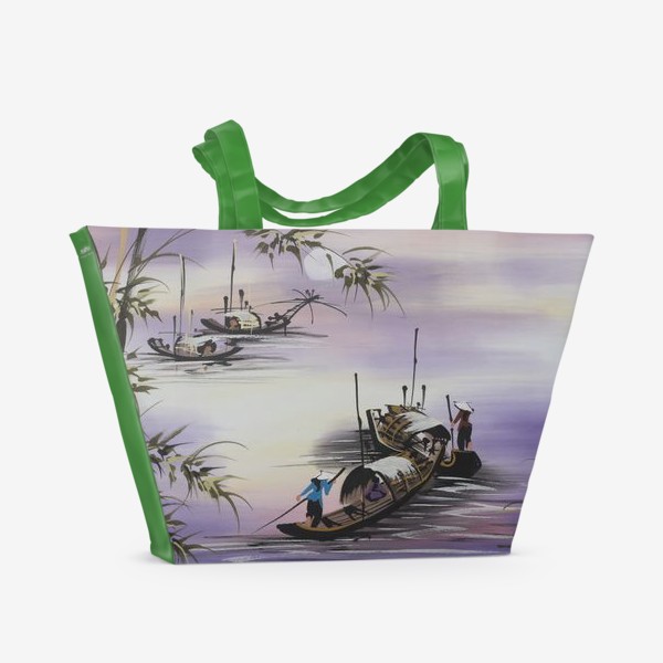 Пляжная сумка «Восточные мотивы в сиреневых тонах»