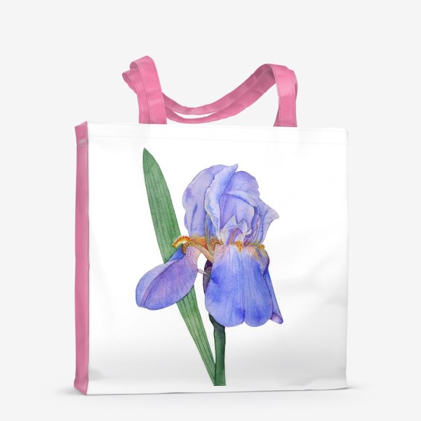 Сумка-шоппер «Красивый цветок голубой Ирис акварель»