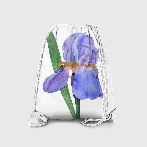 Рюкзак «Красивый цветок голубой Ирис акварель»