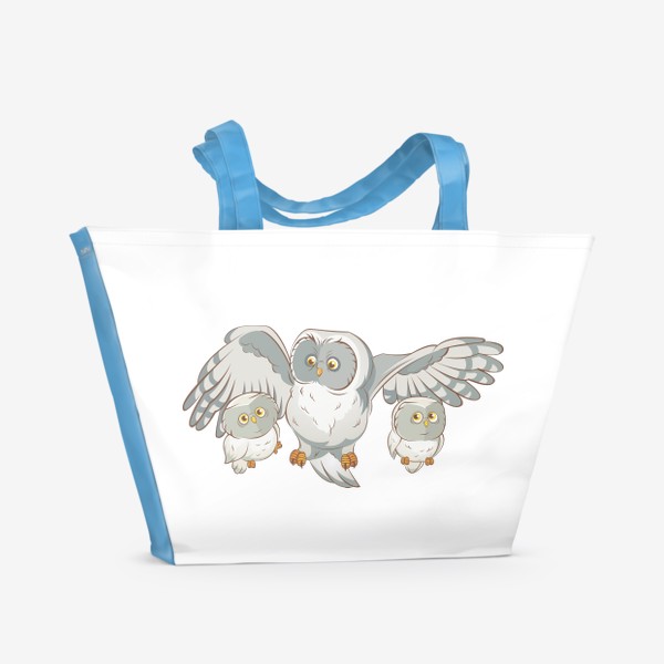 Пляжная сумка «Сова с совятами»