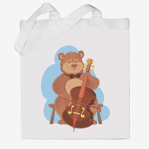 Сумка хб «Мишка играет на виолончели»
