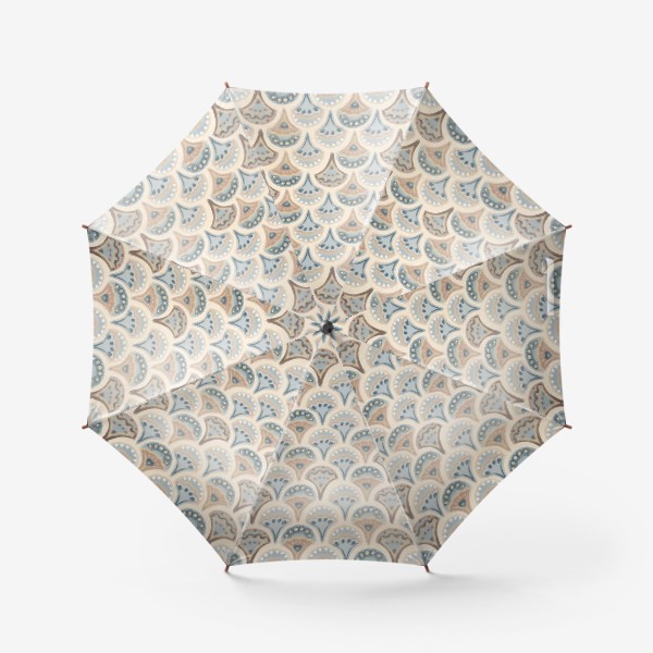 Зонт «Паттерн нежный узор в корично-бежевых тонах»