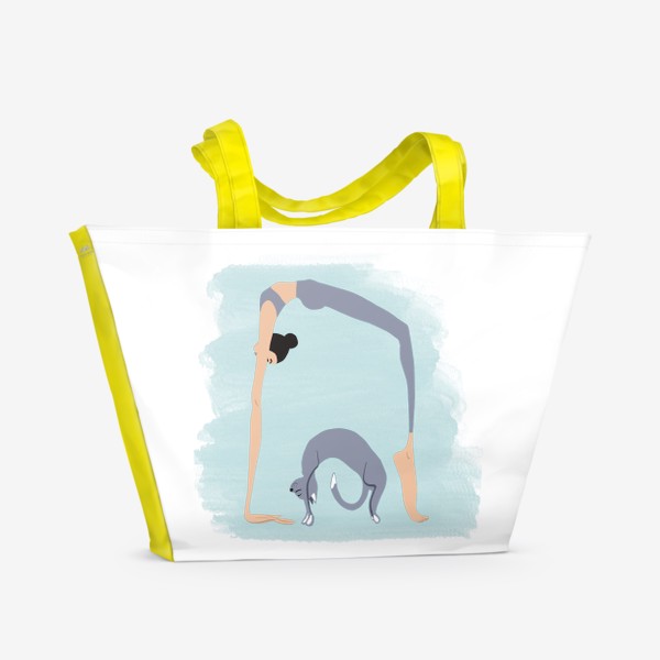 Пляжная сумка «Йога с котом »