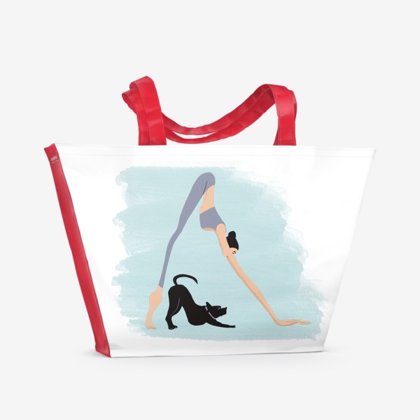 Пляжная сумка «Йога с собакой »