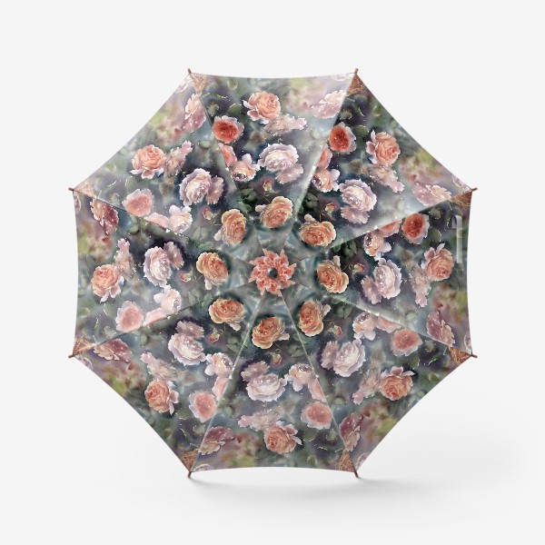 Зонт «Паттерн акварельные цветы розы»