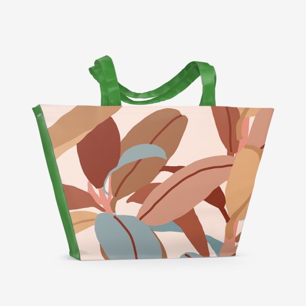 Пляжная сумка «Разноцветные листья фикуса/Colourful ficus leaves»