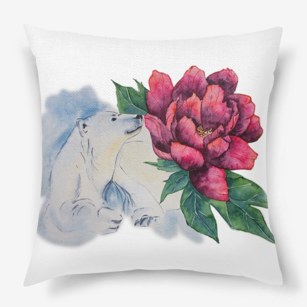 Подушка «Мишка с цветами»
