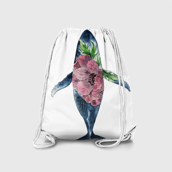 Рюкзак «Кит в цветах»