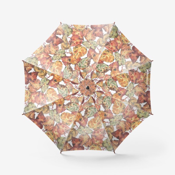 Зонт «Листопад, паттерн, акварель, прозрачный фон»