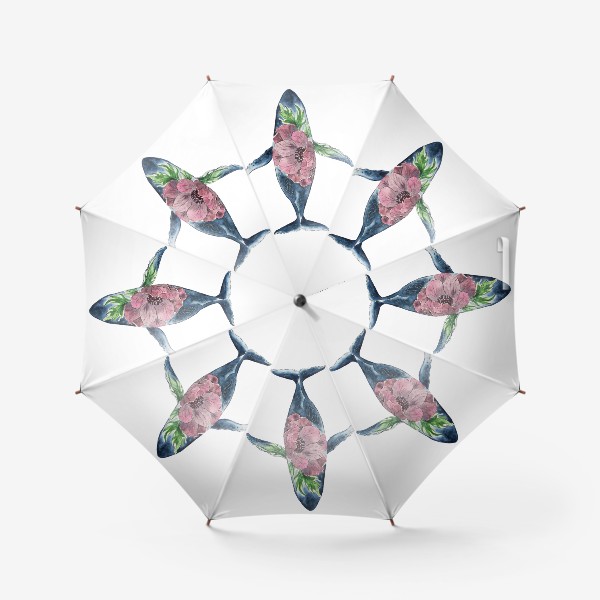 Зонт «Кит в цветах»
