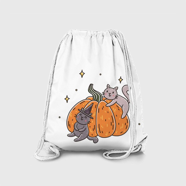 Рюкзак «Милые коты и тыква. Хэллоуин»