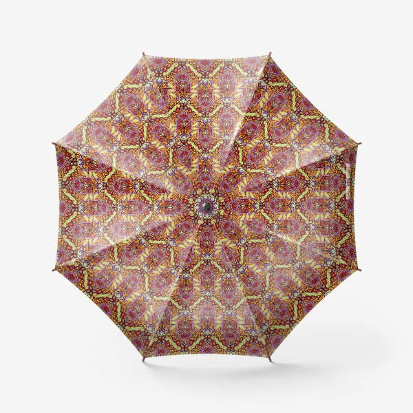 Зонт «Этнические разноцветные узоры с бабочками и африканским орнаментом»