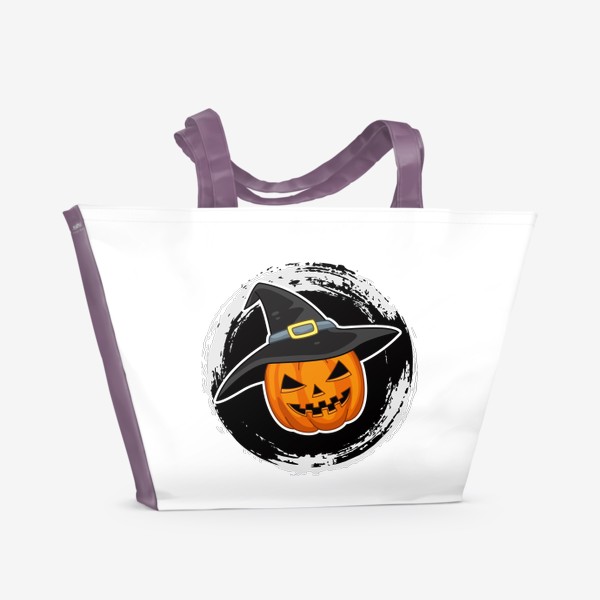 Пляжная сумка «Тыква в шляпе Хэллоуин»