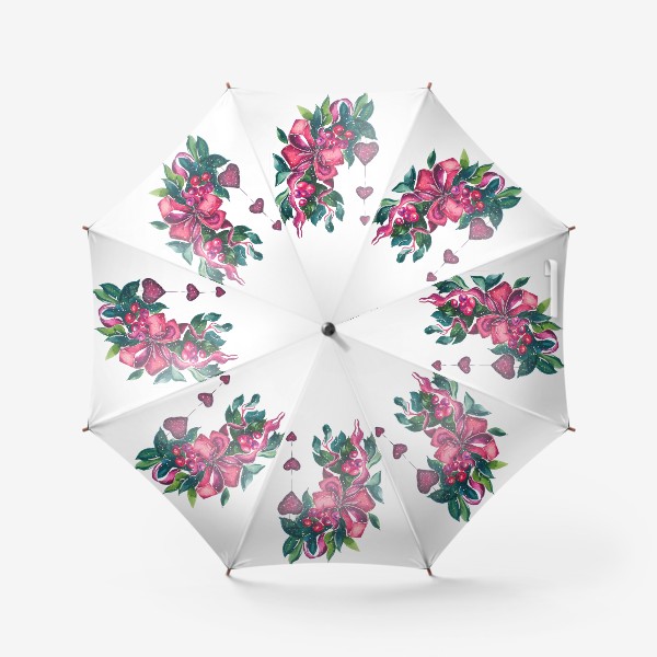 Зонт «Новогодняя веточка с бантом»
