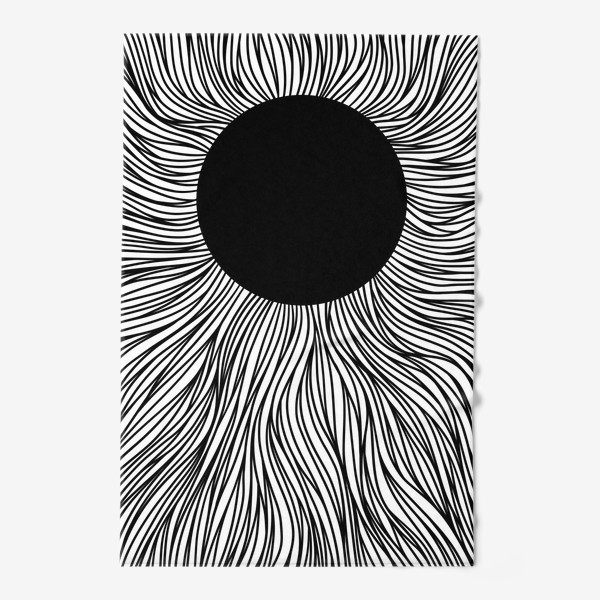 Полотенце «Абстракция черное солнце и узор»