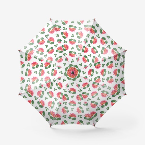Зонт «Узор с цветами розы»