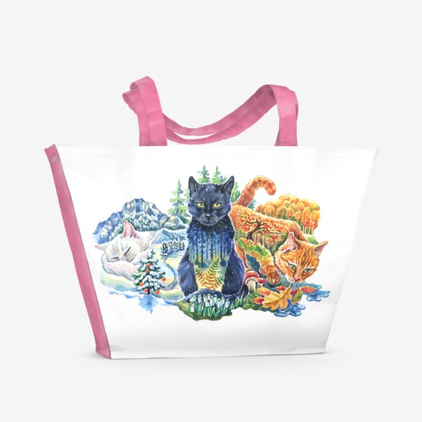 Пляжная сумка «Коты сезоны»
