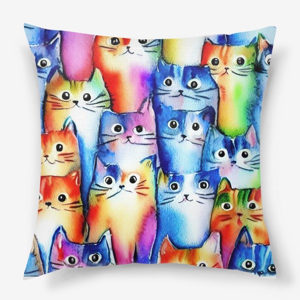 Подушка «Акварельные коты»