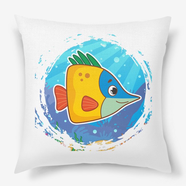 Подушка «Морская мультяшная рыбка»
