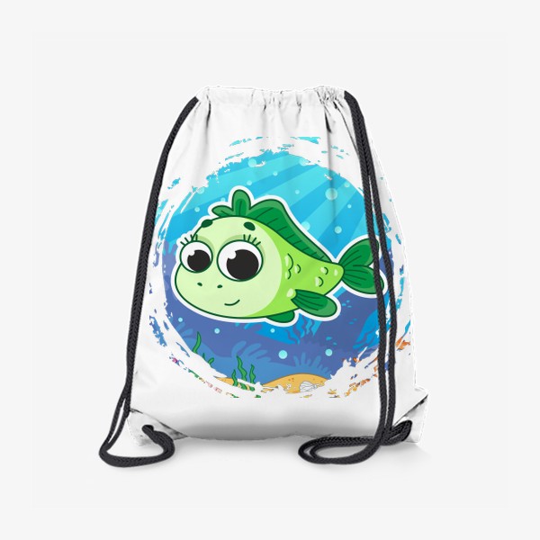 Рюкзак «Мультяшная зеленая рыбка»