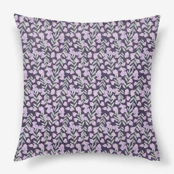Подушка &laquo;Растительный орнамент на фиолетовом фоне&raquo;