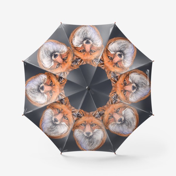 Зонт «Лис на сером фоне»