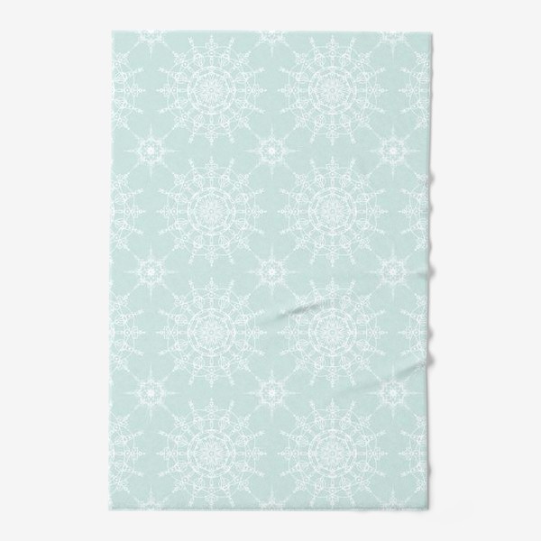 Полотенце «Снежный узор, снежинки, мандалы»