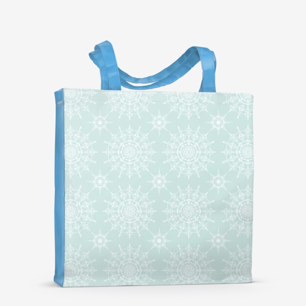 Сумка-шоппер «Снежный узор, снежинки, мандалы»
