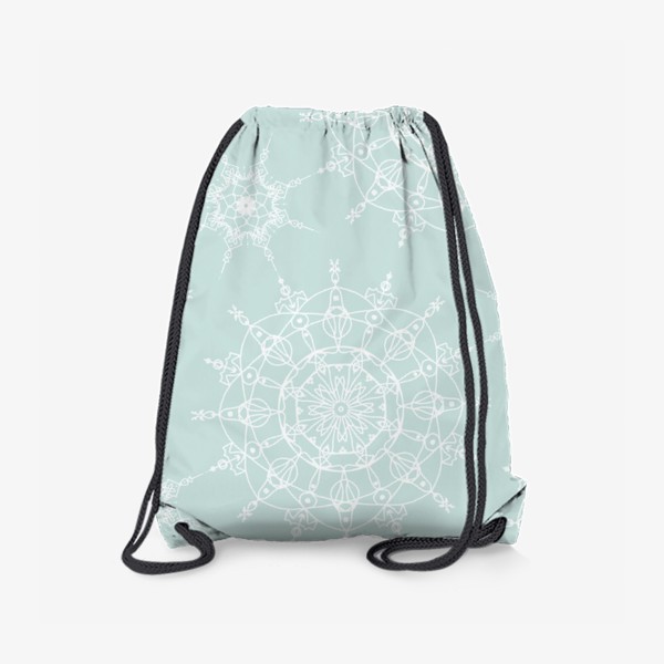 Рюкзак «Снежинки, мандалы, светлый узор»