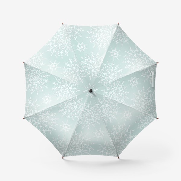 Зонт «Снежинки, мандалы, светлый узор»