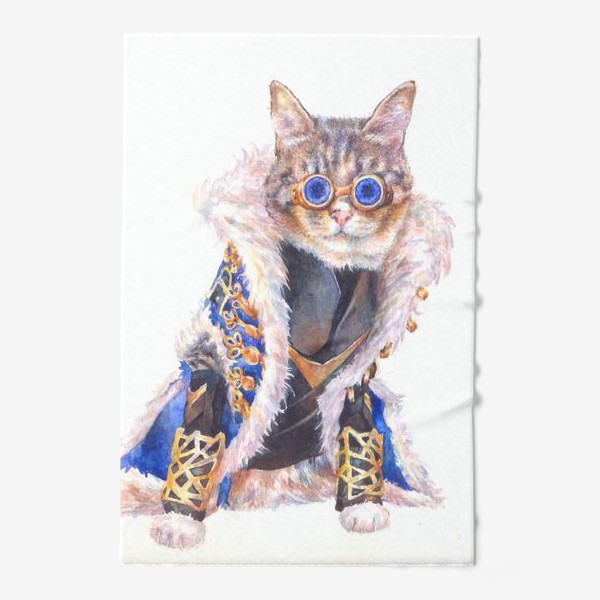 Полотенце «Кот в очках , модник , одежда для котов»