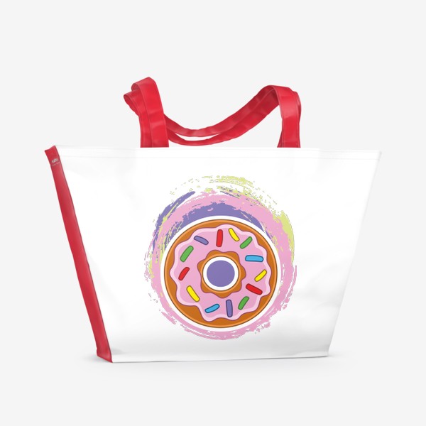 Пляжная сумка «Мультяшный пончик»
