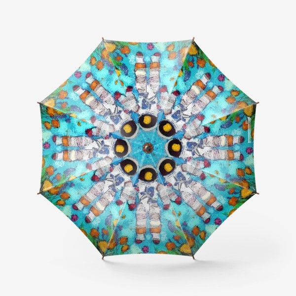 Зонт «Астронавт в воде, окруженный желтыми цветами»
