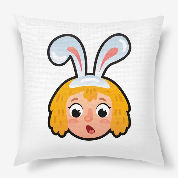 Подушка «Мультяшная девочка с ушкаи кролика»