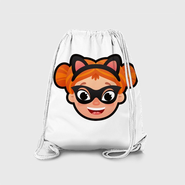 Рюкзак «Мультяшная рыжая девочка в маске кошки»
