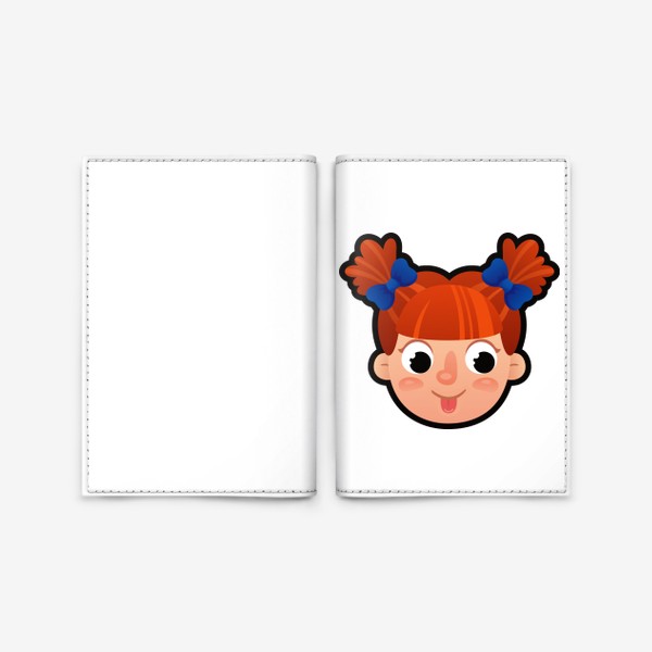 Обложка для паспорта «Мультяшная рыжая девочка»