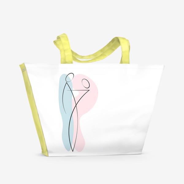 Пляжная сумка «Принт абстракция с силуэтом мужчины и женщины.Он и она.»