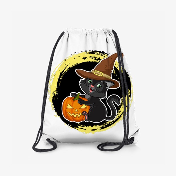 Рюкзак &laquo;Черный кот с тыквой Хэллоуин&raquo;
