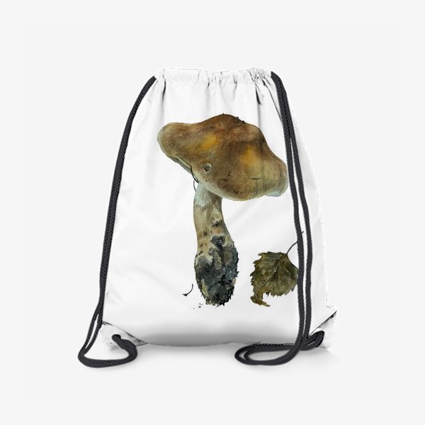 Рюкзак «Ботаническая иллюстрация -гриб с осенним листком Акварель»