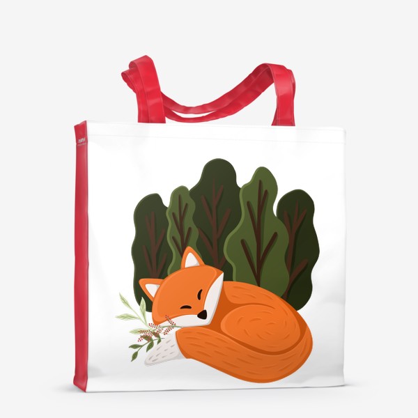 Сумка-шоппер «Рыжая лиса. Животное. Природа.»