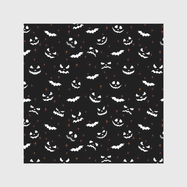 Скатерть «Страшные и веселые тыквы с летучими мышами. Хэллоуин»