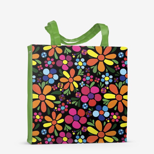 Сумка-шоппер «Яркие цветы с листочками»