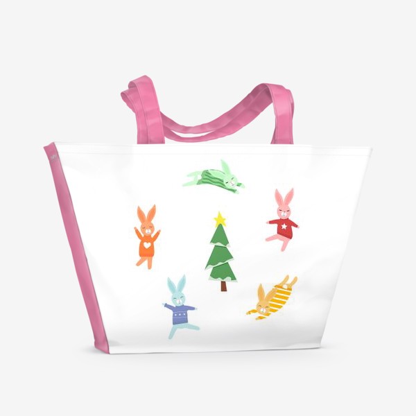 Пляжная сумка «Хоровод кроликов»